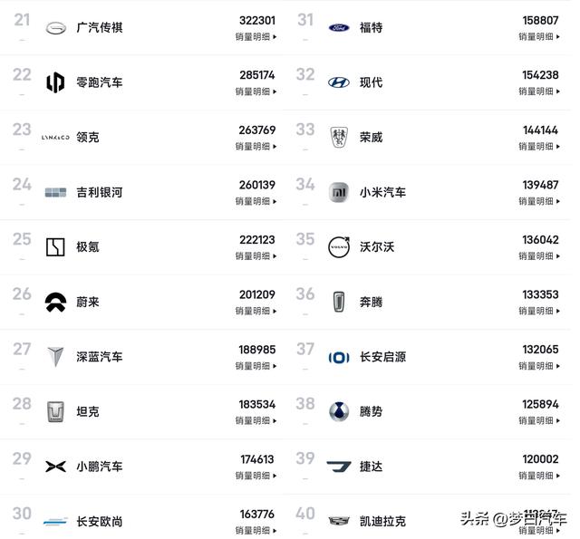 2024年汽车销量排名：1-80名，比亚迪登顶，日产第11，起亚仅排51
