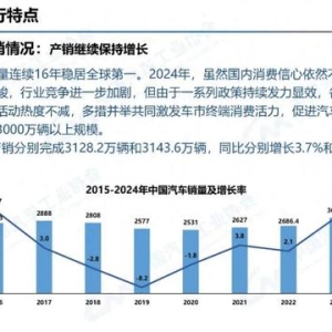 2024我国汽车产销双双突破3100万辆，连续16年稳居全球第一