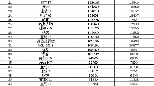 2024年汽车销量排行榜 比亚迪涨势迅猛