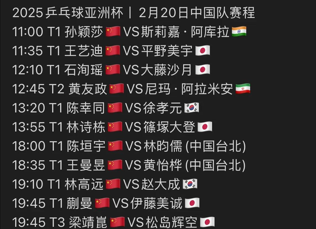 今晚19:30中央5套CCTV5直播节目预告：附乒乓亚洲杯时间表