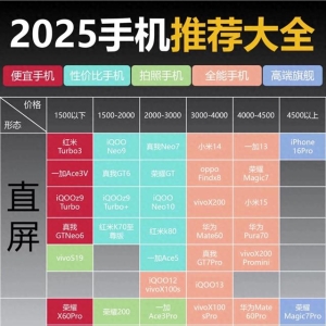 一张图看懂 2025 全价位手机推荐