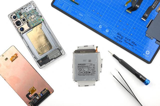 iFixit拆解三星Galaxy S25 Ultra手机，可维修得分十年来最高