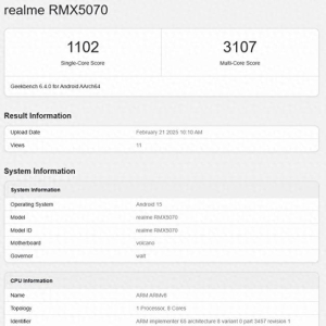 realme 14 5G手机曝光：骁龙6 Gen 4芯片，6000mAh+45W充电
