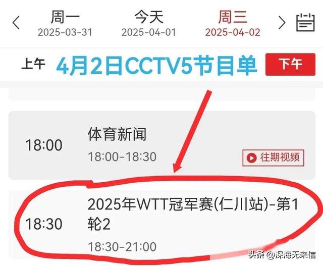 中央五套乒乓球直播时间表：附CCTV5、CCTV5+节目预告！