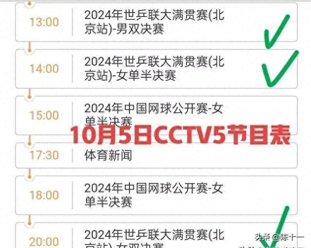 央视直播乒乓球今日节目预告CCTV5CCTV5+附国乒对阵赛程表