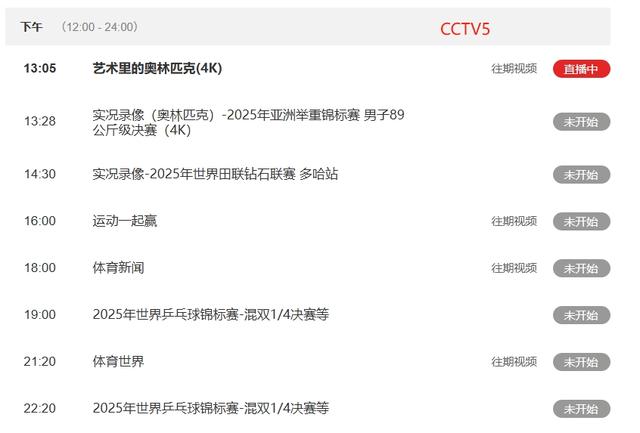 北京时间，5月21号晚上央视五套预告CCTV5 . CCTV5+直播表